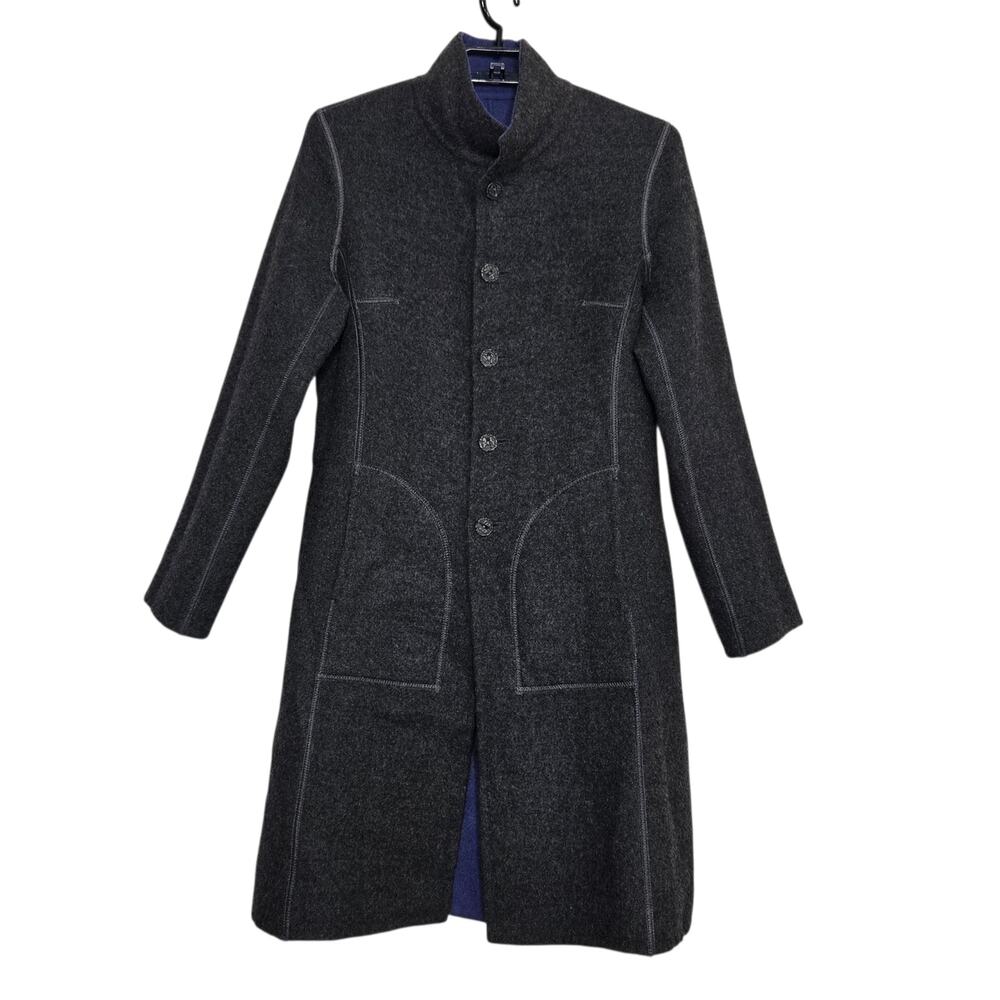 Sol Womens Alpaca Jacket Reversible Size Small Peru Blue Gray Classic